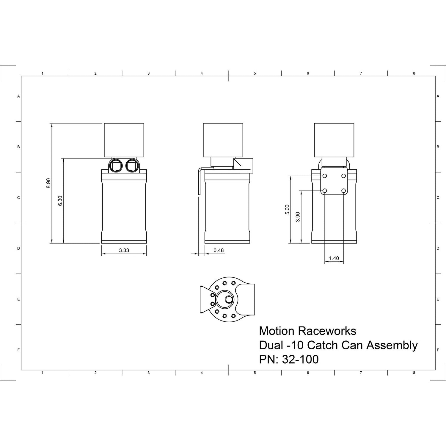Motion Raceworks Top Loader Billet Catch Can KIT 32-100K-Motion Raceworks-Motion Raceworks